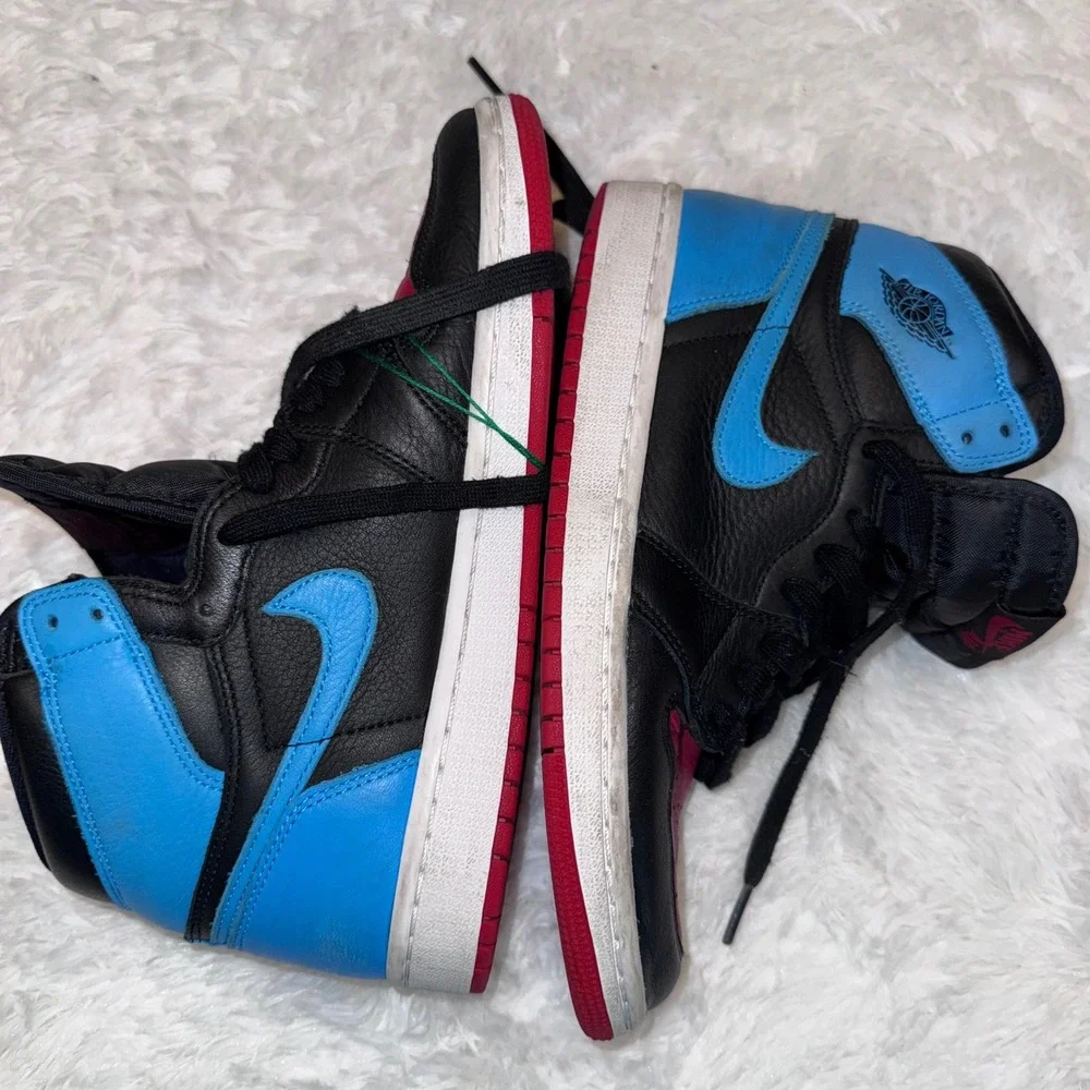 Nike Air Jordan 1 Retro High OG NC to Chi Womens 8 Black Blue Good CD0461-046